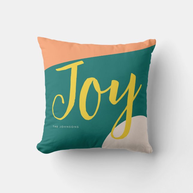 Peacock Green Joy Liebe Throw Kissen (Vorderseite)