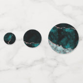 Peacock Green & Rose Gold Agate Marble Wedding Konfetti (Rückseiten)