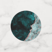 Peacock Green & Rose Gold Agate Marble Wedding Konfetti (Klein Vorderseite)