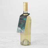 Peacock Green & Rose Gold Agate Wedding Vielen Dan Flaschenanhänger (Angewinkelt)