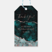 Peacock Green & Rose Gold Foil Agate Vielen Dank Geschenkanhänger (Vorderseite)