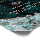 Peacock Green & Rose Gold Foto Booth Wedding Poster (Ecke)