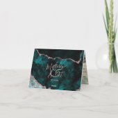 Peacock Green & Rose Gold Marmor Danke Foto (Rückseite)