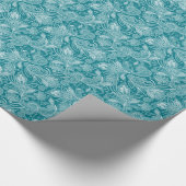 Peacock Green und White Vintag Paisley Geschenkpapier (Ecke)