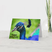 Peacock Happy Birthday Card Karte (Vorderseite)