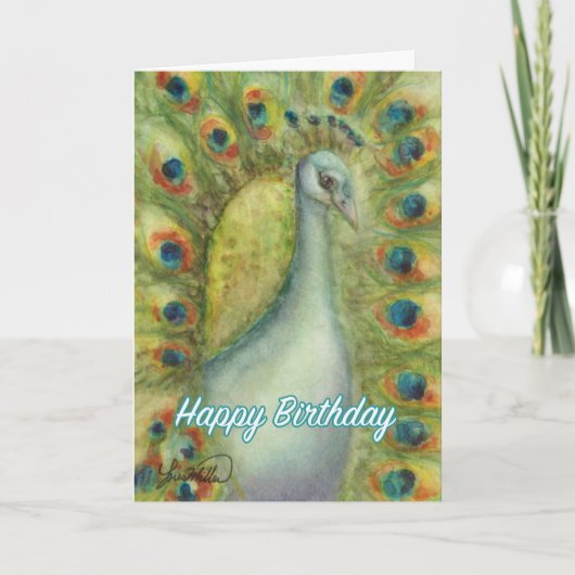 Peacock Happy Birthday Card Serendipity Royal Voge Karte (Vorderseite)