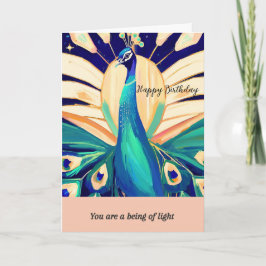 peacock happy birthday karte