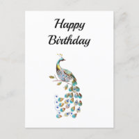Peacock | Happy Birthday | Minimal