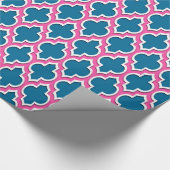 Peacock Hot Pink White marokkanisch #4DS Geschenkpapier (Ecke)