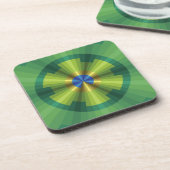 Peacock Illusion Square Coaster Untersetzer (Linke Seite)