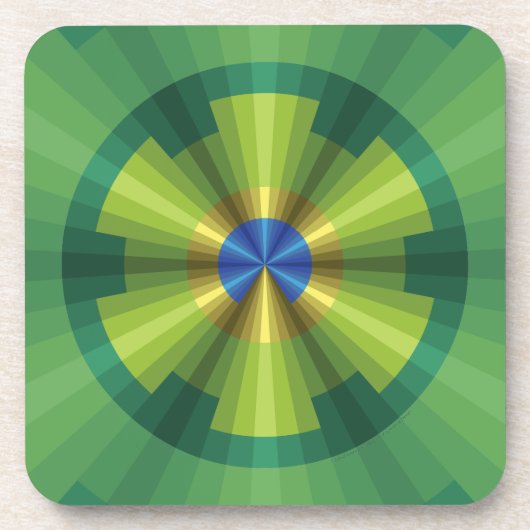 Peacock Illusion Square Coaster Untersetzer (Vorderseite)