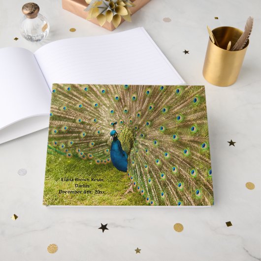 Peacock Image Guest Book Gästebuch (Vorderseite Offen)