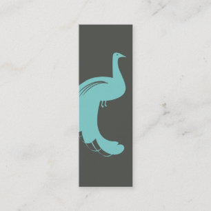PEACOCK in AQUA Slim Business Card Mini Visitenkarte