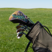 Peacock in Floral Landscape Golf Headcover (In SItu)