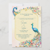 Peacock Indian Hindu Einladungen zur Hochzeit (Vorderseite)