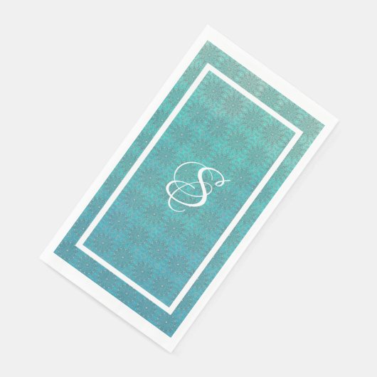 Peacock Inspiration Türkis Serviette (Ecke)