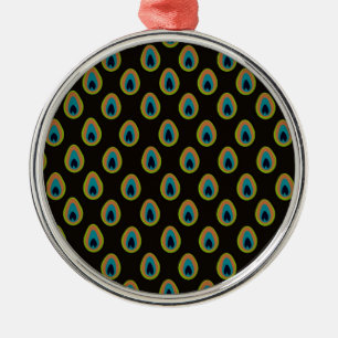 Peacock Inspire Background Silbernes Ornament