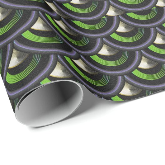 Peacock Inspirierte Mermaid-Skalen-Geschenkpapier Geschenkpapier (Rolleneckpunkt)