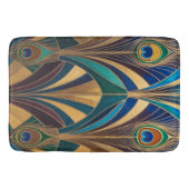 Peacock Jewel Tone Art Deco Feather Badematte (Vorderseite)