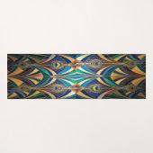 Peacock Jewel Tone Art Deco Feather Yogamatte (Rückseite (Horizontal))