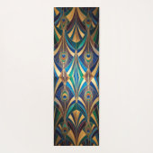 Peacock Jewel Tone Art Deco Feather Yogamatte (Rückseite)