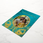 Peacock Jewel Tone Gold Wedding Folieneinladung (Gedreht)