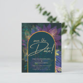 Peacock Jewel Tones Green Blue Wedding (Stehend Vorderseite)