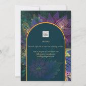 Peacock Jewel Tones Green Blue Wedding Einladung (Rückseite)