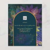 Peacock Jewel Tones Green Blue Wedding Flyer (Hinten)