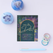 Peacock Jewel Tones Green Blue Wedding Flyer (Einzeln)