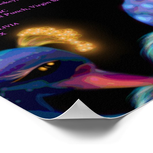 Peacock Jewel Tones Wedding Drinks Menuzeichen Poster (Ecke)