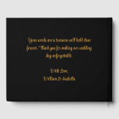 Peacock Jewel Tones Wedding Floral Moody lila Gästebuch (Rückseite)