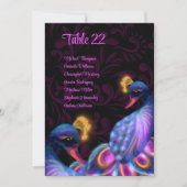 Peacock Jewel Tones Wedding Floral Seating Charts Einladung (Vorderseite)