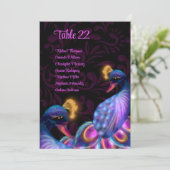 Peacock Jewel Tones Wedding Floral Seating Charts Einladung (Stehend Vorderseite)