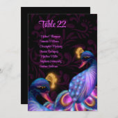 Peacock Jewel Tones Wedding Floral Seating Charts Einladung (Vorne/Hinten)