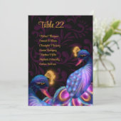 Peacock Jewel Tones Wedding Floral Seating Charts Einladung (Stehend Vorderseite)