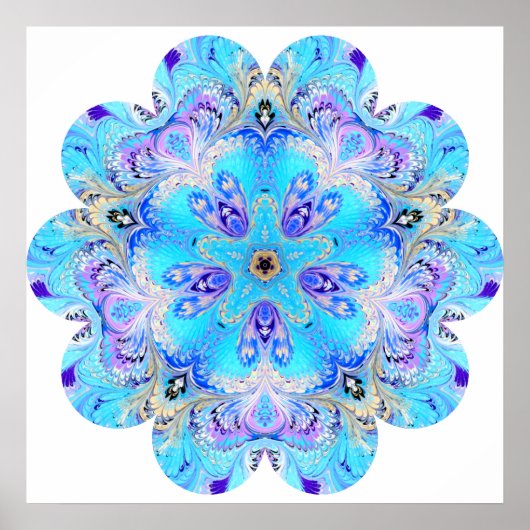 Peacock Kaleidoscope Blume Poster (Vorne)