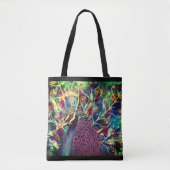 Peacock kaleidoscope farbenfroh boho künstlerisch tasche (Vorderseite)