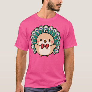 Peacock Kawaii Bow Krawatte Zoo Tagesausflug Boys T-Shirt