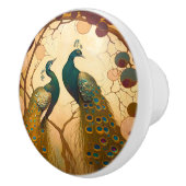 Peacock Klimt Gold Grüne Dekoration Jugendstil Keramikknauf (Rechts)