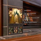 Peacock Klimt Gold Grüne Mauer Dekor Jugendstil Fliese