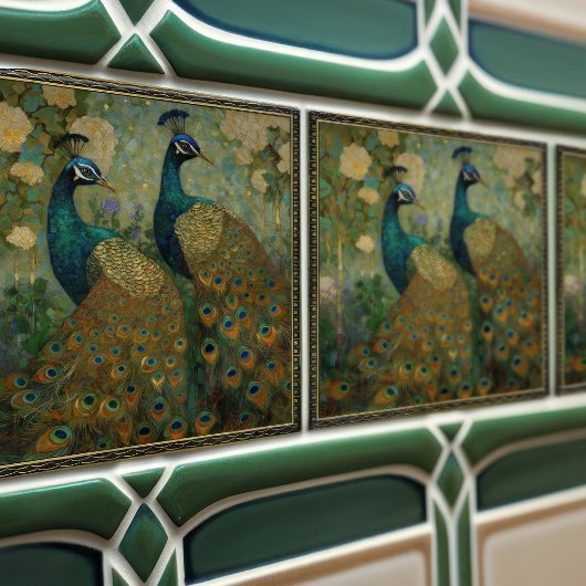 Peacock Klimt Wall Decke Impressionist Art Nouveau Fliese