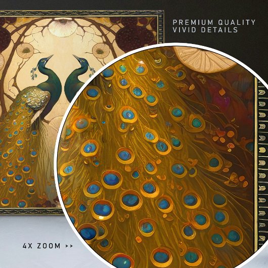 Peacock Klimt Wall Decke Impressionist Art Nouveau Fliese