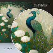 Peacock Klimt Wall Deco Repro Art Nouveau Fliese