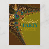 Peacock Lace Cocktail Party Postkarte Einladung (Vorderseite)