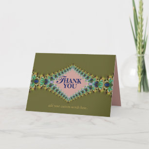 Peacock Lace Custom Dankeschön Card Dankeskarte