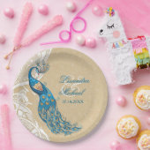 Peacock Lace Elegance 2 Custom Paper Tellers Pappteller (Party)