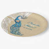 Peacock Lace Elegance 2 Custom Paper Tellers Pappteller (Schrägansicht)