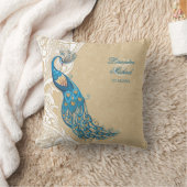 Peacock Lace Elegance 2 Wedding Keepake Pillow Kissen (Decke)