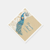 Peacock Lace Elegance 2 Wedding Napkins Serviette (Ecke)